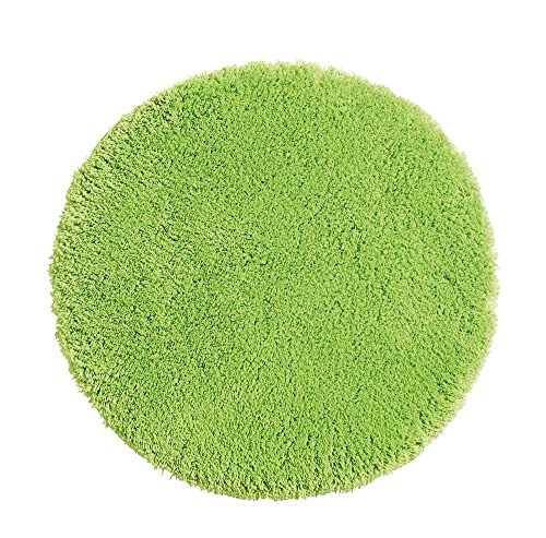 PANA® Runde Badematte Hochflor (Ø 90 cm) • Badteppich rund aus weichen Mikrofasern • Saugstark & waschbar • Runder Duschvorleger, Badvorleger, Badezimmerteppich rund • Farbe: Creme von PANA