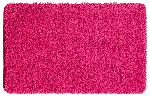 PANA® Hochflor Badematte (60x100 cm) • Weicher Badteppich aus Mikrofasern • rutschfest & waschbar • Badvorleger, Duschvorleger, Badematte, Badezimmerteppich • Farbe: Fuchsia von PANA