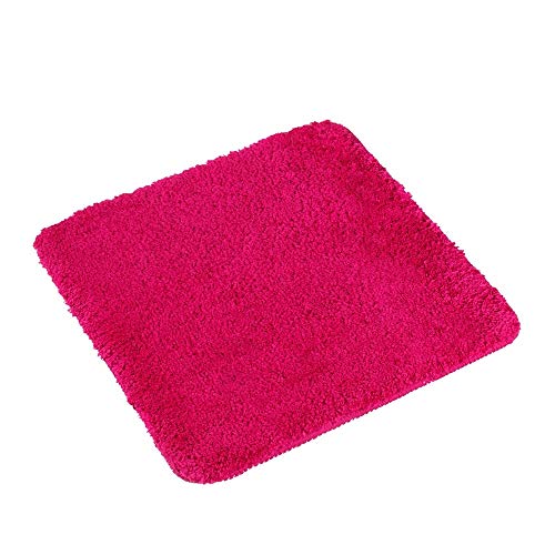 PANA Flauschiger WC Vorleger OHNE Ausschnitt • Badematte in versch. Farben und Größen • Badteppich aus weichen Mikrofasern - rutschfest & waschbar 45 x 45 cm • Farbe: Fuchsia von PANA