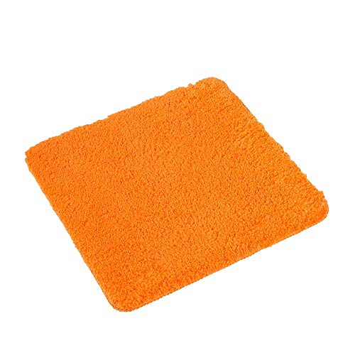 PANA Flauschiger WC Vorleger OHNE Ausschnitt • Badematte in versch. Farben und Größen • Badteppich aus weichen Mikrofasern - rutschfest & waschbar 45 x 45 cm • Farbe: Orange von PANA