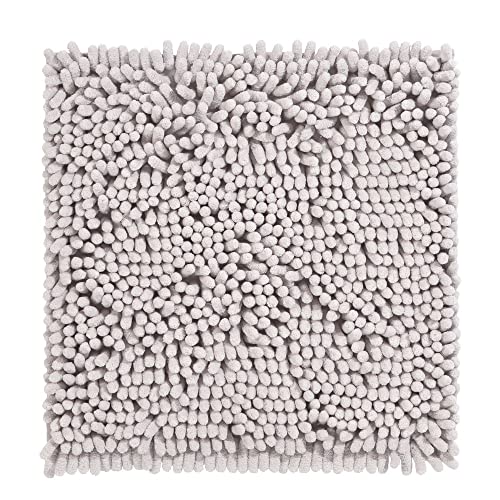 PANA® Premium Chenille Badematte (45x45cm) • Ideal als WC Vorleger, Duschmatte, Badvorleger, WC-Vorlage • Weich, rutschfest & waschbar • Badteppich ohne Ausschnitt • Farbe: Beige von PANA