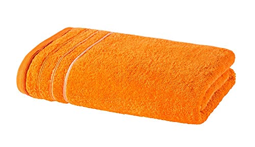 PANA® Frottier-Serie Jasmina • Frottee Handtuch aus 100% Baumwolle • Weiches Handtuch in hochwertiger Qualität • Oeko-TEX Zertifiziert • Baumwollhandtuch 50 x 100 cm • Farbe: Orange von PANA