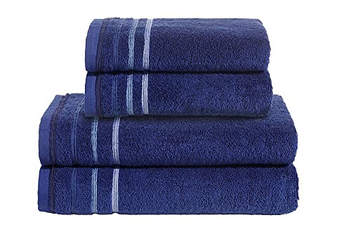 PANA Frottier-Serie Jasmina • Frottee Handtücher Set • weicher Badteppich • 100% Baumwolle • Ökotex Zertifiziert • Set: 2 Handtücher + 2 Duschtücher • Farbe: Blau PANA Frottier-Serie Jasmina • Frottee Handtücher Set • weicher Badteppich • 100% Baumwolle • Ökotex Zertifiziert • Set: 2 Handtücher + 2 Duschtücher • Farbe: Blau von PANA