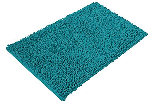 PANA Malibu Mikrofaser Chenille Bad-Teppich • Badematte • Badvorleger 50 x 80 cm • rutschfeste Rückseite • Ökotex Zertifiziert • Farbe: Petrol von PANA