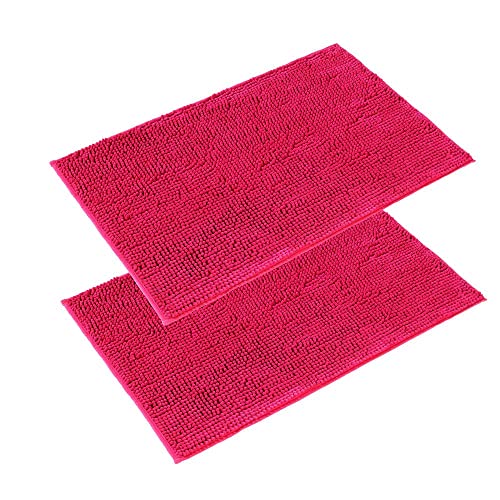 PANA 'Paris' Badeteppich-Set • Flauschige Vorleger für Badezimmer und WC • Badteppich rutschfest & waschbar • Chenille Badematte • 2er Pack • Größe: 50 x 80 cm • Farbe: Fuchsia PANA 'Paris' Badeteppich-Set • Flauschige Vorleger für Badezimmer und WC • Badteppich rutschfest & waschbar • Chenille Badematte • 2er Pack • Größe: 50 x 80 cm • Farbe: Fuchsia von PANA