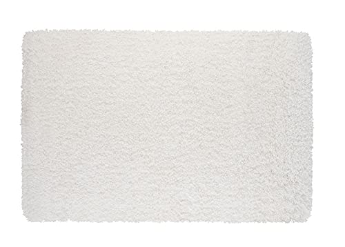 PANA Vienna Premium Badematte • Hochfloor Badvorleger • Duschvorleger • WC-Teppich • rutschfest • saugstark • Größe: 50 x 80 cm • Farbe: Weiss von PANA