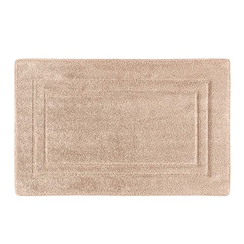 PANA Viskoelastische Frottee Badematte I Hochflor Badvorleger I Duschvorleger mit viskoelastischem Memoryschaum I rutschfest und saugstark I Größe: 50 x 80 cm I Farbe: Beige von PANA