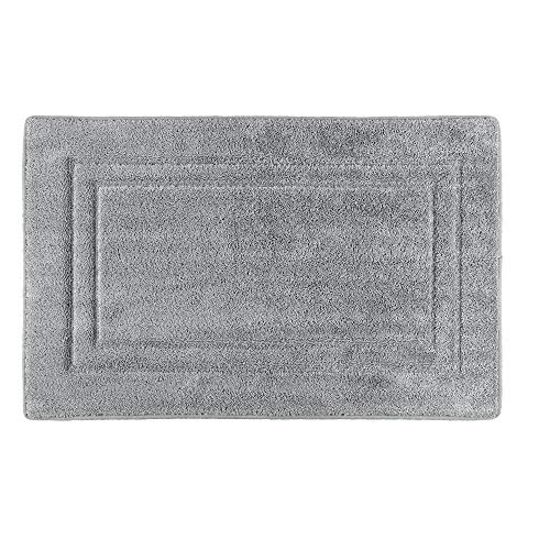 PANA Viskoelastische Frottee Badematte I Hochflor Badvorleger I Duschvorleger mit viskoelastischem Memoryschaum I rutschfest und saugstark I Größe: 50 x 80 cm I Farbe: Grau von PANA