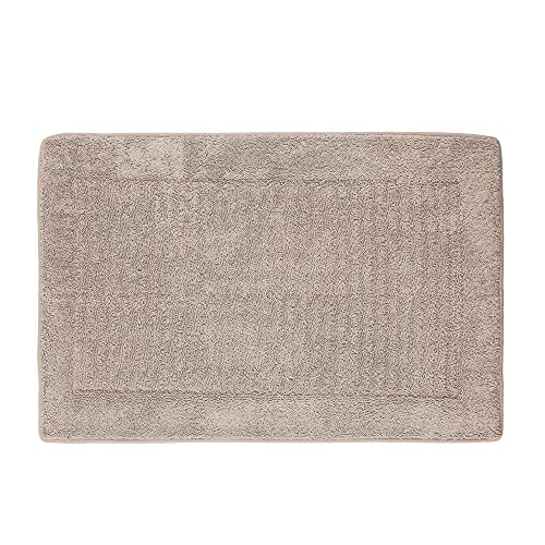 PANA Viskoelastische Frottee Badematte • Hochflor Badvorleger • Duschvorleger mit viskoelastischem Memoryschaum • rutschfest und saugstark • Größe: 50 x 80 cm • Farbe: Beige von PANA