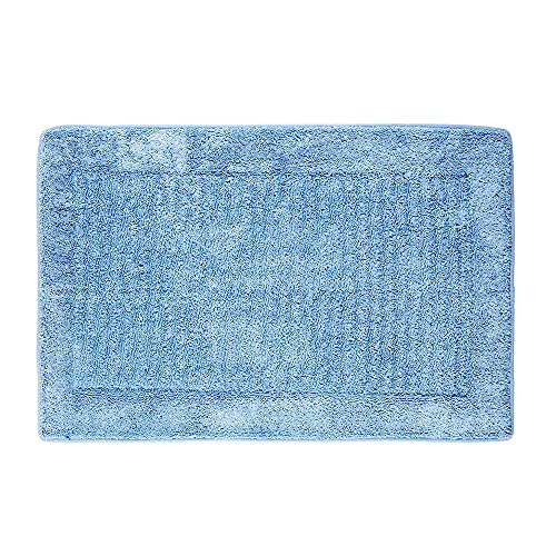 PANA Viskoelastische Frottee Badematte • Hochflor Badvorleger • Duschvorleger mit viskoelastischem Memoryschaum • rutschfest und saugstark • Größe: 50 x 80 cm • Farbe: Himmelblau von PANA