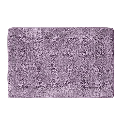 PANA Viskoelastische Frottee Badematte • Hochflor Badvorleger • Duschvorleger mit viskoelastischem Memoryschaum • rutschfest und saugstark • Größe: 50 x 80 cm • Farbe: Lavendel von PANA