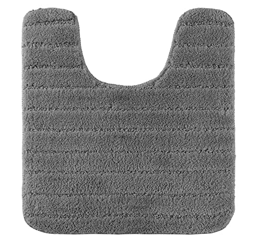 PANA® WC-Vorleger mit Ausschnitt (45x50 cm) • Rutschfeste Badematte mit Streifen-Design • Anthrazit PANA® WC-Vorleger mit Ausschnitt (45x50 cm) • Rutschfeste Badematte mit Streifen-Design • Anthrazit von PANA