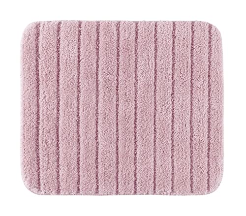 PANA® WC-Vorleger ohne Ausschnitt (45x50 cm) • Badematte rutschfest mit Streifen-Design • Badezimmerteppich als Duschvorleger für Dusche, Badewanne, WC-Vorleger • Farbe: Rosa von PANA