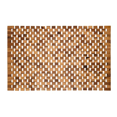 PANA eco Badematte Holz • Fußmatte 100% Akazienholz • Badvorleger Holz rutschfest • Holzmatte aus Echtholz • Größe: 60 x 100 cm von PANA