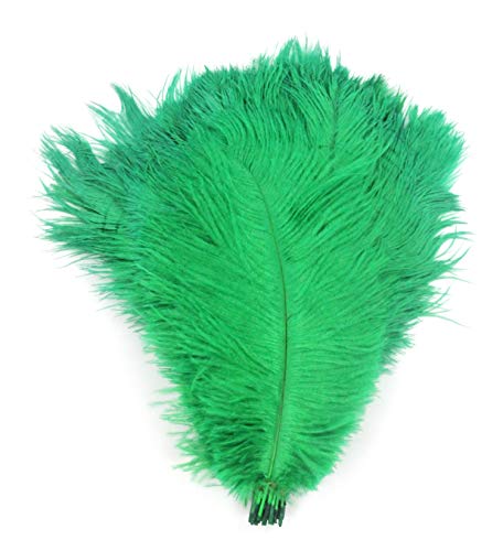 PANAX 20 stück Straußenfedern ca. 25-30cm Federnlänge Grün von PANAX