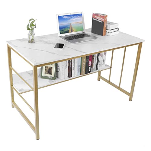 Gaming-Schreibtisch, moderner PC-Laptop-Schreibtisch, Büro-Schreibtisch, Marmor-Schreibtisch, einfacher, stilvoller Heim-PC-Studientisch mit Ablagefach, einfach zu montierender Büro-Schreibtisch von PANAZU