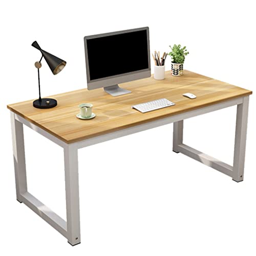Moderner, minimalistischer Desktop-Computertisch, rechteckiger Schreibtisch für Zuhause, Schreibtisch für Studenten, Doppel-Arbeitstisch für Schlafzimmer, Büroschreibtisch, helle Walnussholzfarb von PANAZU