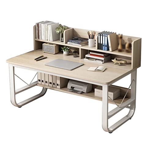 PANAZU Computertisch, Desktop-Tisch, Schreibtisch-Bücherregal-Kombination, Heim-Schlafzimmer-Studenten-Schreibtisch, einfacher Büro-Schreibtisch von PANAZU