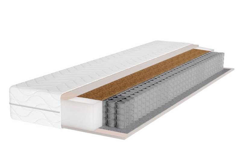 Taschenfederkernmatratze Pocket mit Kokosmatte 90cm 100cm 120cm 140cm 160cm 180cm l-200 H3-H4, PANDA MÖBEL GmbH, 20 cm hoch von PANDA MÖBEL GmbH