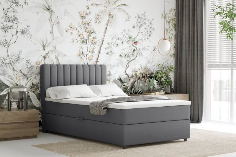 PANDA MÖBEL GmbH Boxspringbett EVEREST – Komfortables Einzelbett - Kopfteil, Bettkasten, Topper von PANDA MÖBEL GmbH