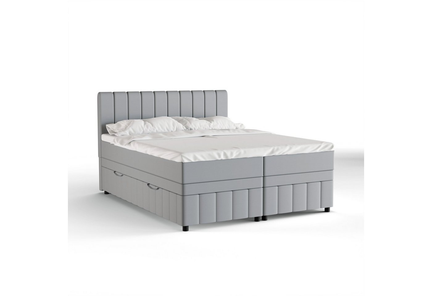 PANDA MÖBEL GmbH Boxspringbett Avalon, 140x200, 160x200, 180x200, Polsterbett mit Bettkasten und Topper von PANDA MÖBEL GmbH