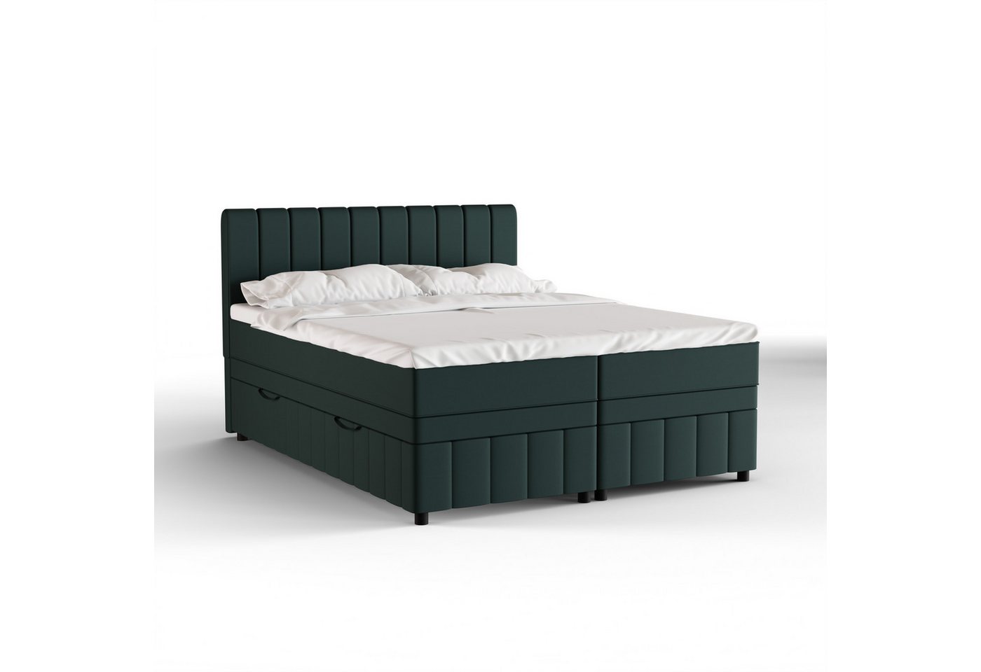 PANDA MÖBEL GmbH Boxspringbett Avalon, 140x200, 160x200, 180x200, Polsterbett mit Bettkasten und Topper von PANDA MÖBEL GmbH