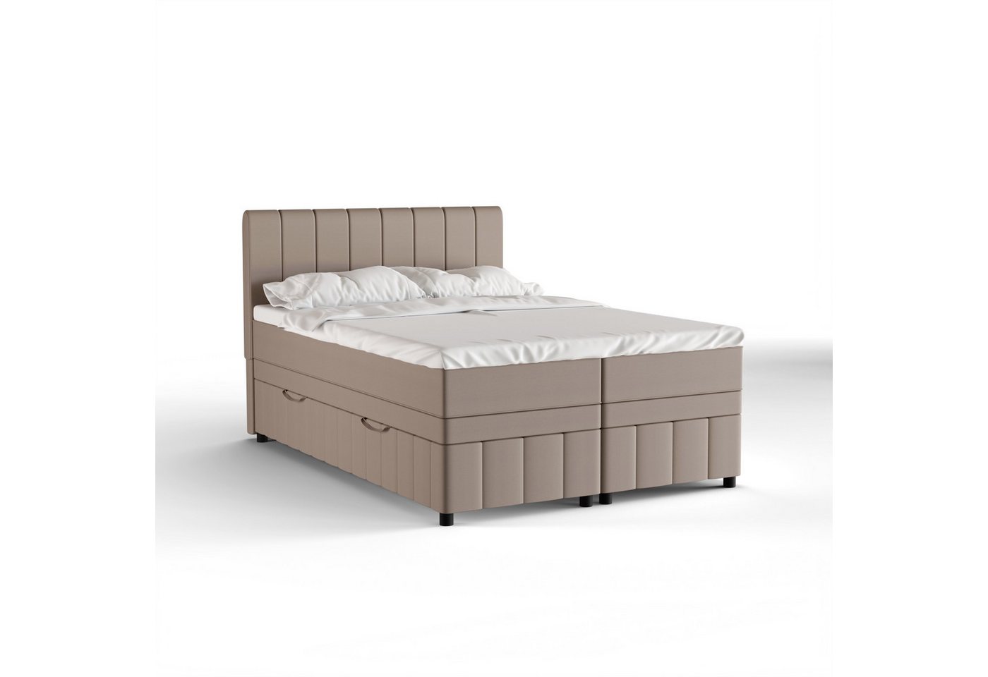 PANDA MÖBEL GmbH Boxspringbett Avalon, 140x200, 160x200, 180x200, Polsterbett mit Bettkasten und Topper von PANDA MÖBEL GmbH