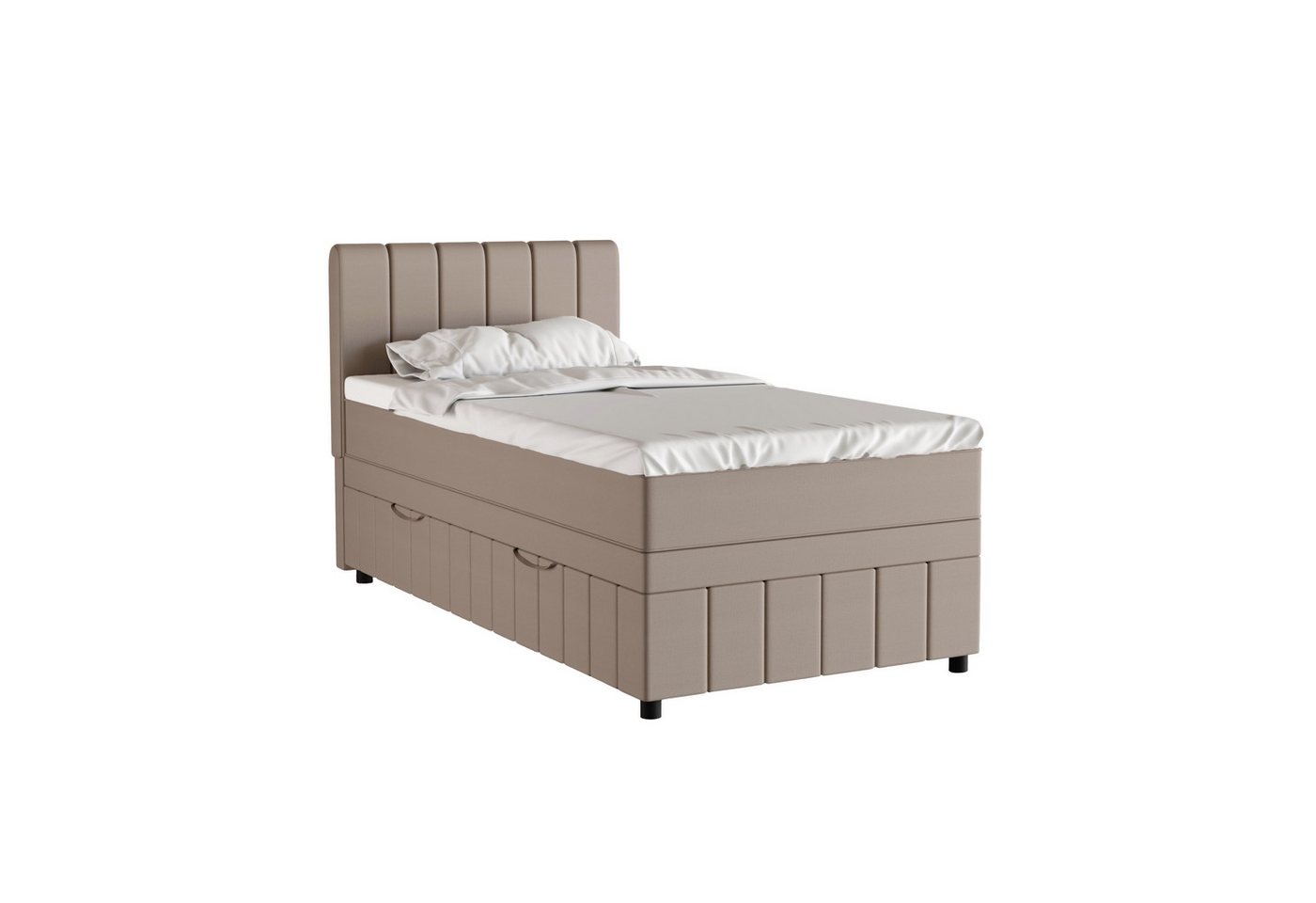 PANDA MÖBEL GmbH Boxspringbett Avalon, 90x200, 100x200, 120x200, Polsterbett mit Bettkasten und Topper von PANDA MÖBEL GmbH