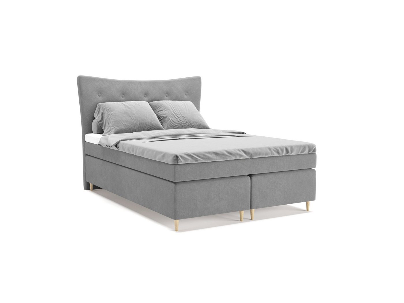 PANDA MÖBEL GmbH Boxspringbett Colorado, 140x200, 160x200, 180x200 Doppelbett, Polsterbett mit Kopfteil, Topper von PANDA MÖBEL GmbH