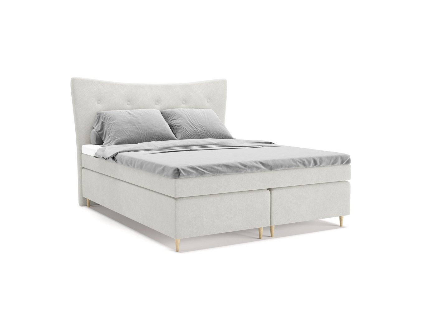 PANDA MÖBEL GmbH Boxspringbett Colorado, 140x200, 160x200, 180x200 Doppelbett, Polsterbett mit Kopfteil, Topper von PANDA MÖBEL GmbH