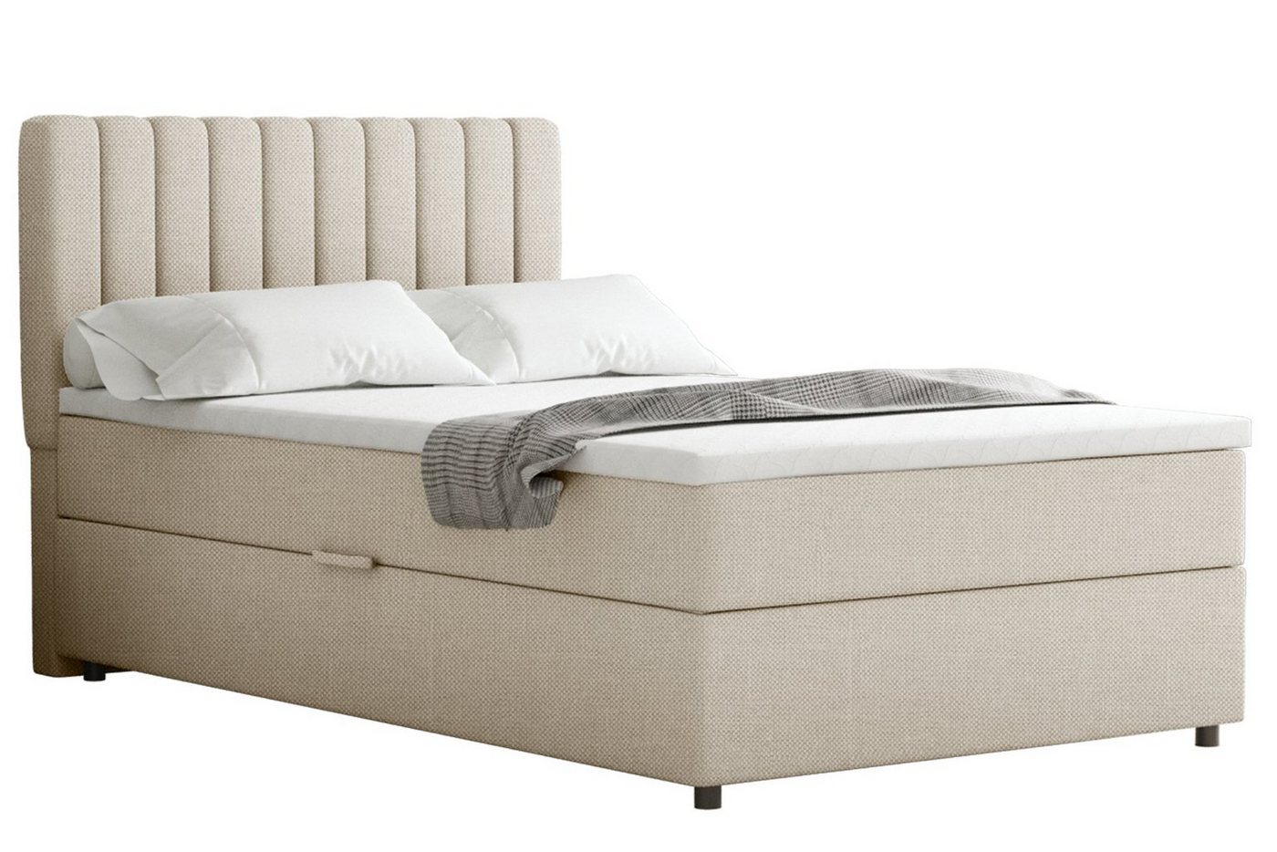 PANDA MÖBEL GmbH Boxspringbett Everest, 90x200, 100x200, 120x200, Polsterbett mit Bettkasten und Topper von PANDA MÖBEL GmbH