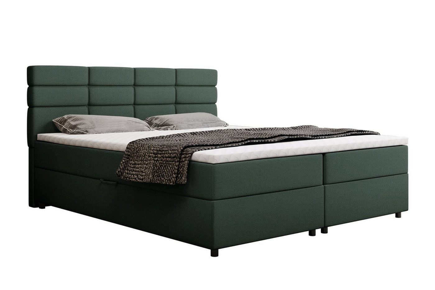 PANDA MÖBEL GmbH Boxspringbett Reve, 140x200, 160x200, 180x200, Polsterbett mit Bettkasten und Topper von PANDA MÖBEL GmbH