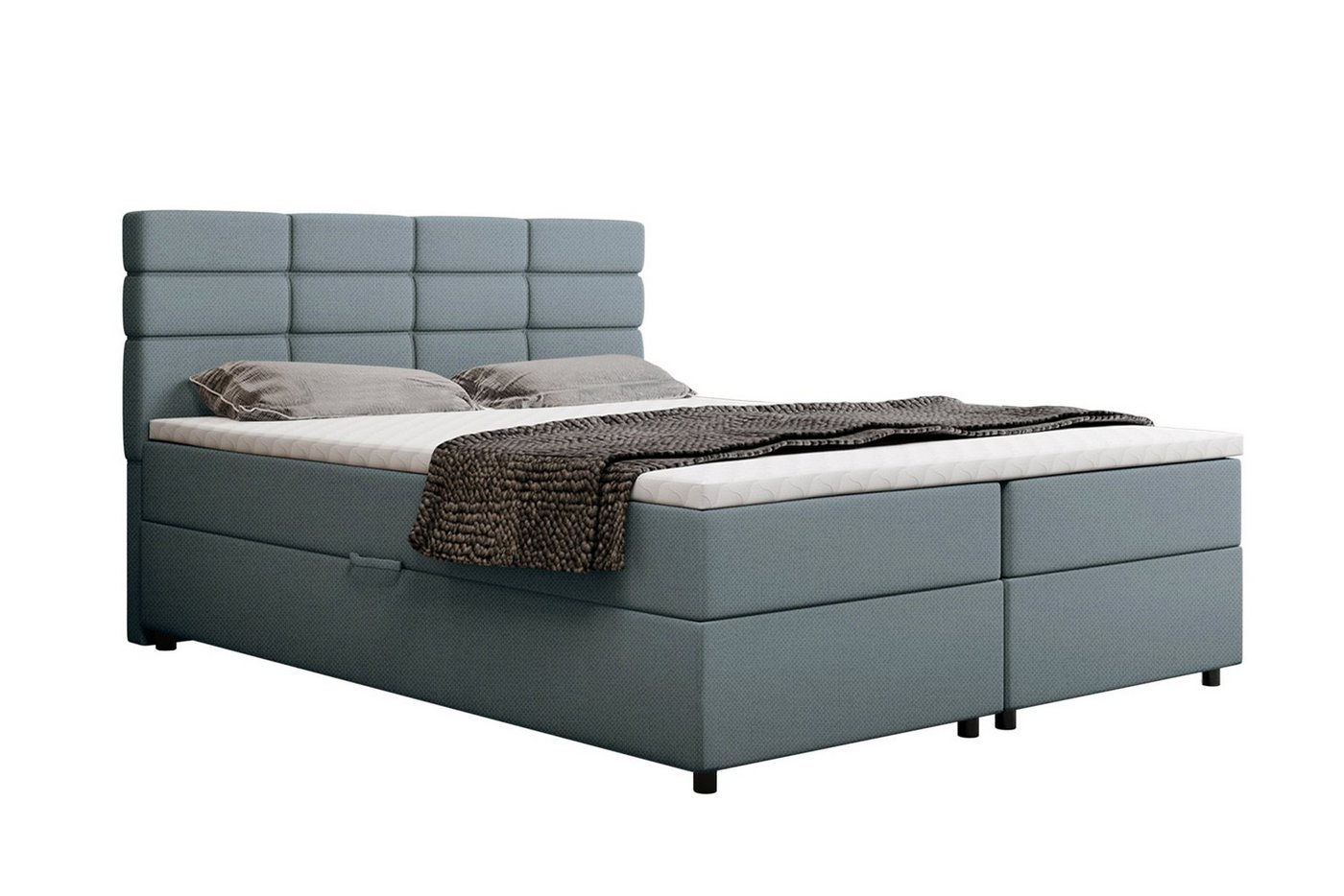 PANDA MÖBEL GmbH Boxspringbett Reve, 140x200, 160x200, 180x200, Polsterbett mit Bettkasten und Topper von PANDA MÖBEL GmbH