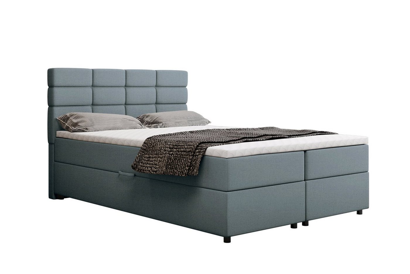 PANDA MÖBEL GmbH Boxspringbett Reve, 140x200, 160x200, 180x200, Polsterbett mit Bettkasten und Topper von PANDA MÖBEL GmbH