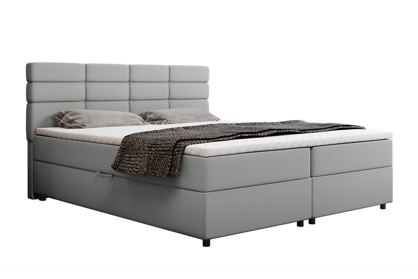 PANDA MÖBEL GmbH Boxspringbett Reve, 140x200, 160x200, 180x200, Polsterbett mit Bettkasten und Topper von PANDA MÖBEL GmbH