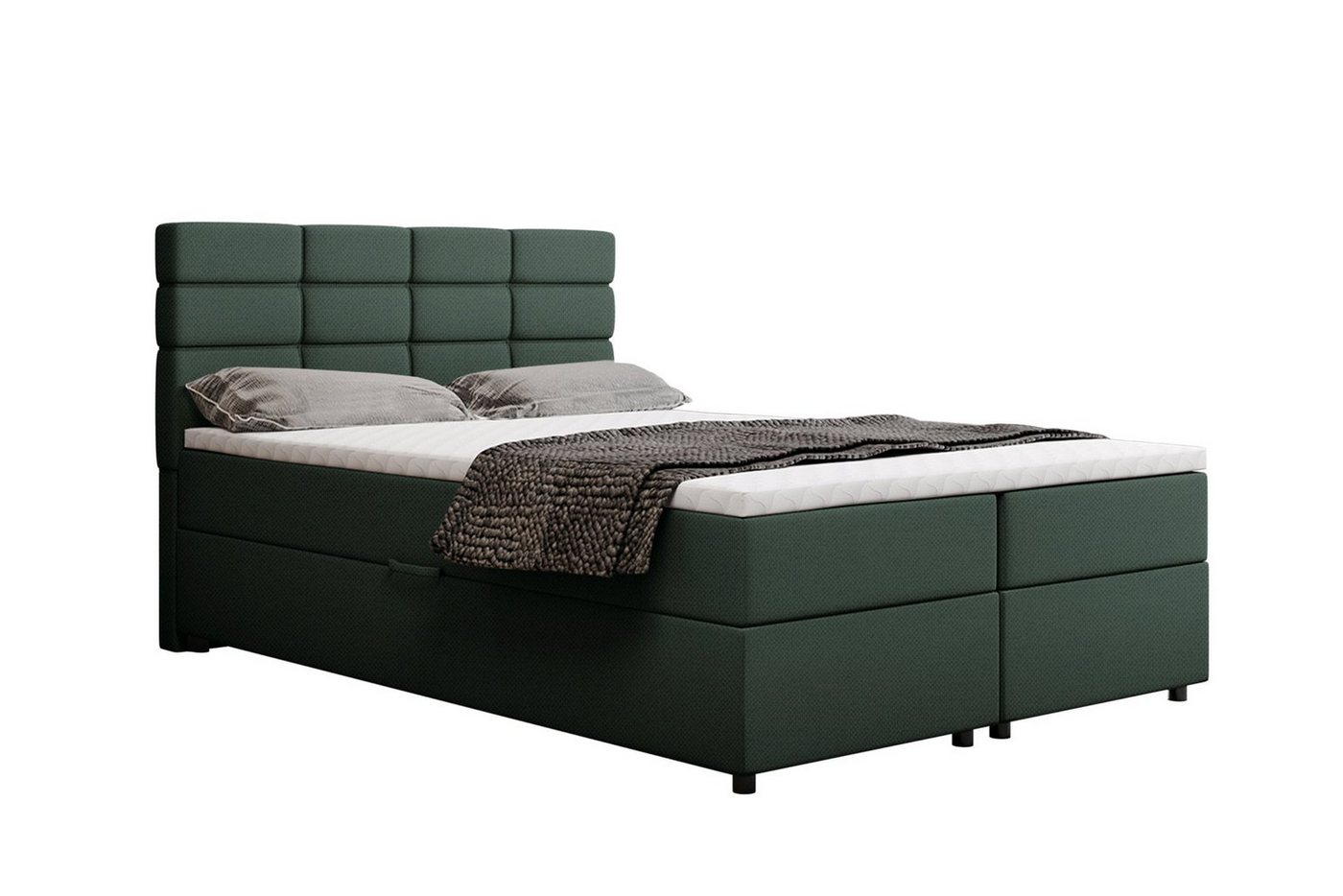 PANDA MÖBEL GmbH Boxspringbett Reve, 140x200, 160x200, 180x200, Polsterbett mit Bettkasten und Topper von PANDA MÖBEL GmbH