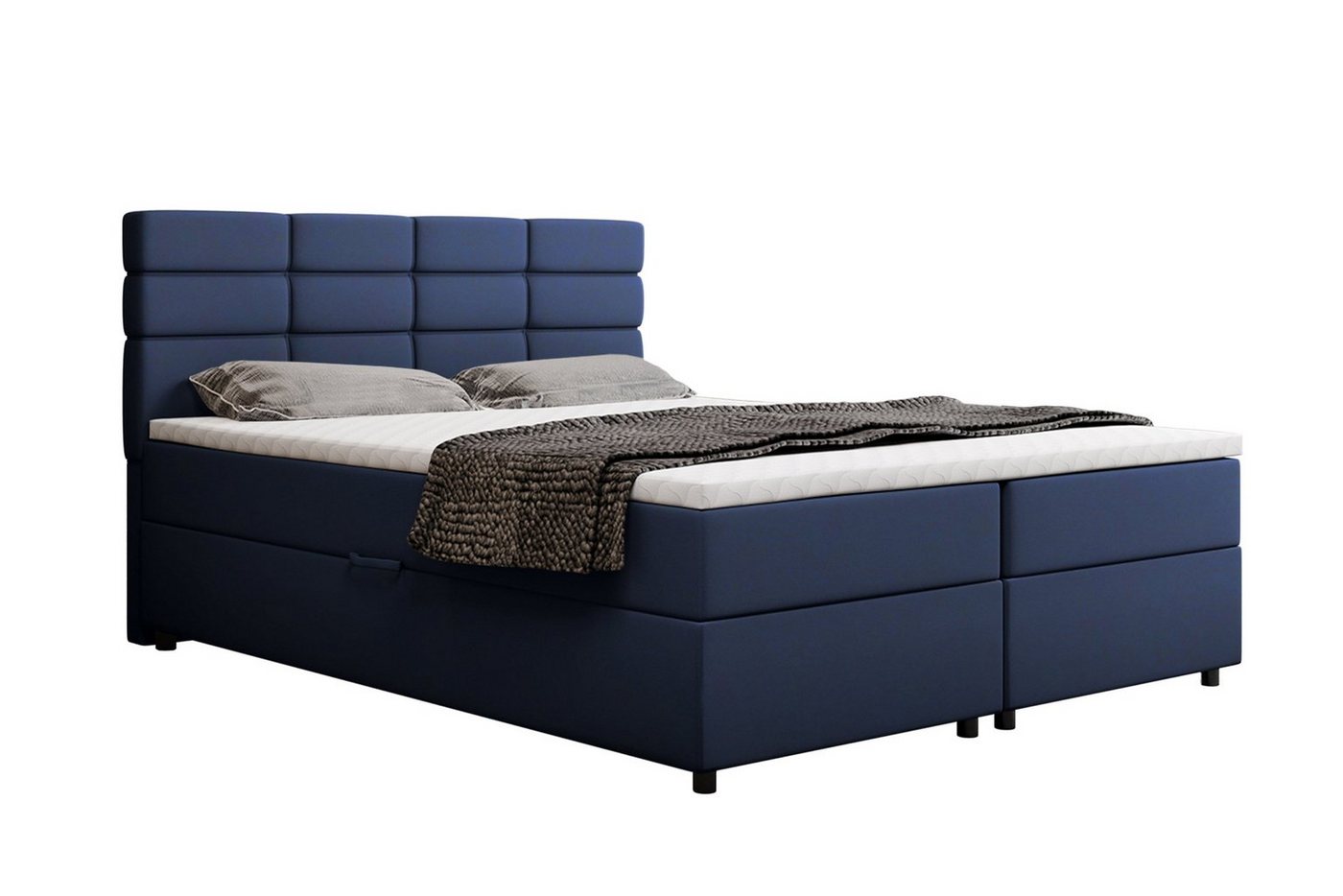 PANDA MÖBEL GmbH Boxspringbett Reve, 140x200, 160x200, 180x200, Polsterbett mit Bettkasten und Topper von PANDA MÖBEL GmbH