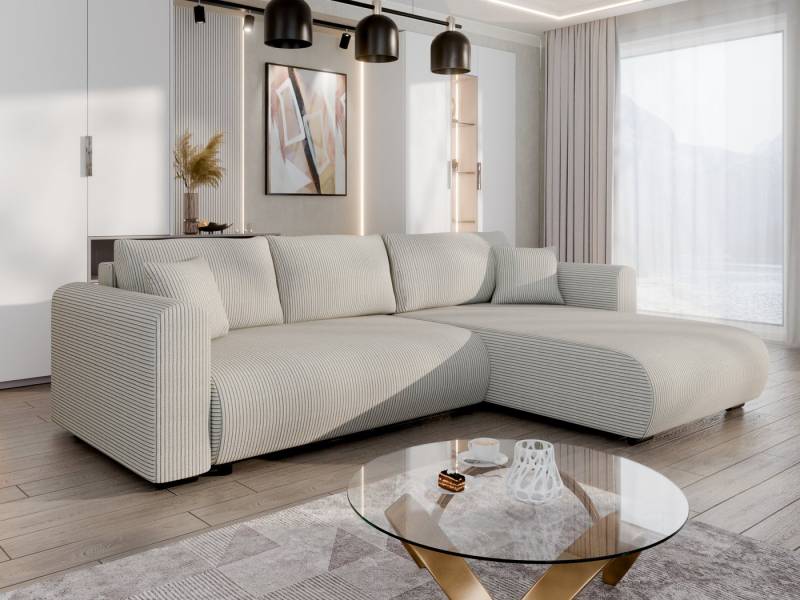 PANDA MÖBEL GmbH Ecksofa Ecksofa MInor mit Schlaffunktion- Bettkasten - 252x150x70 cm, mit Relaxfunktion von PANDA MÖBEL GmbH