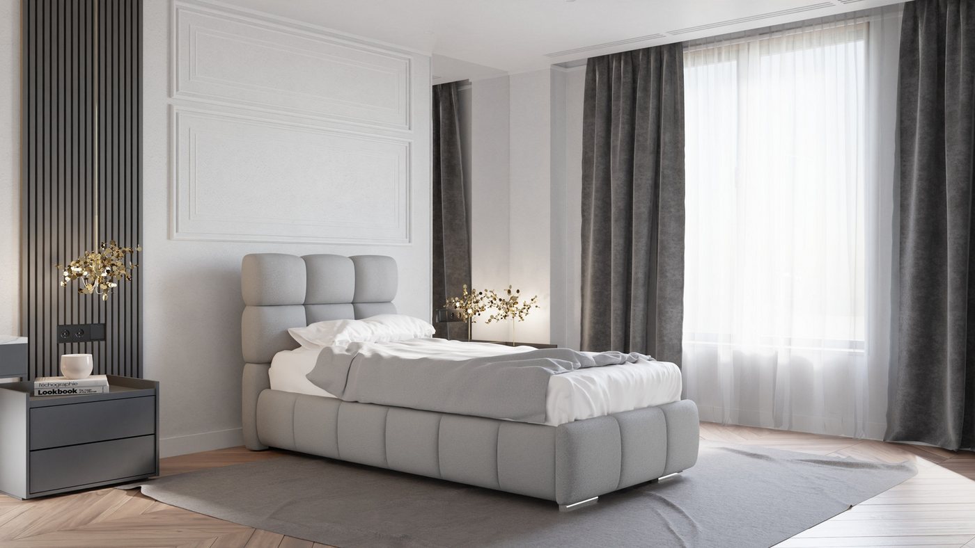 PANDA MÖBEL GmbH Polsterbett BLISS Luxus-Bett mit Lattenrost Wahl Bonell,Taschen und Kokosmatratze, Ein Luxusbett in jeder Größe 120x200cm 100x200 cm 90x200cm von PANDA MÖBEL GmbH