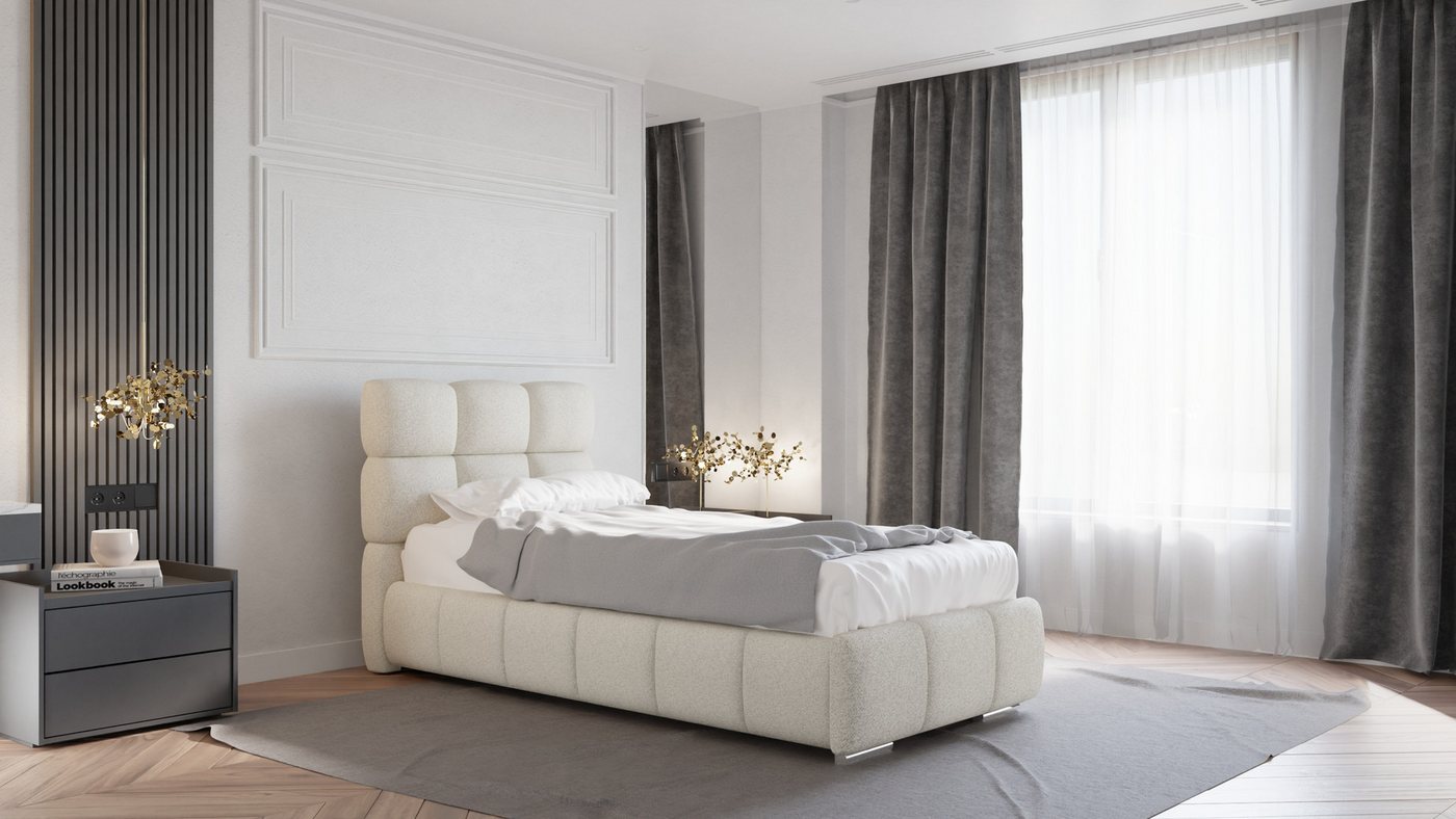 PANDA MÖBEL GmbH Polsterbett BLISS Luxus-Bett mit Lattenrost Wahl Bonell,Taschen und Kokosmatratze, Ein Luxusbett in jeder Größe 120x200cm 100x200 cm 90x200cm von PANDA MÖBEL GmbH