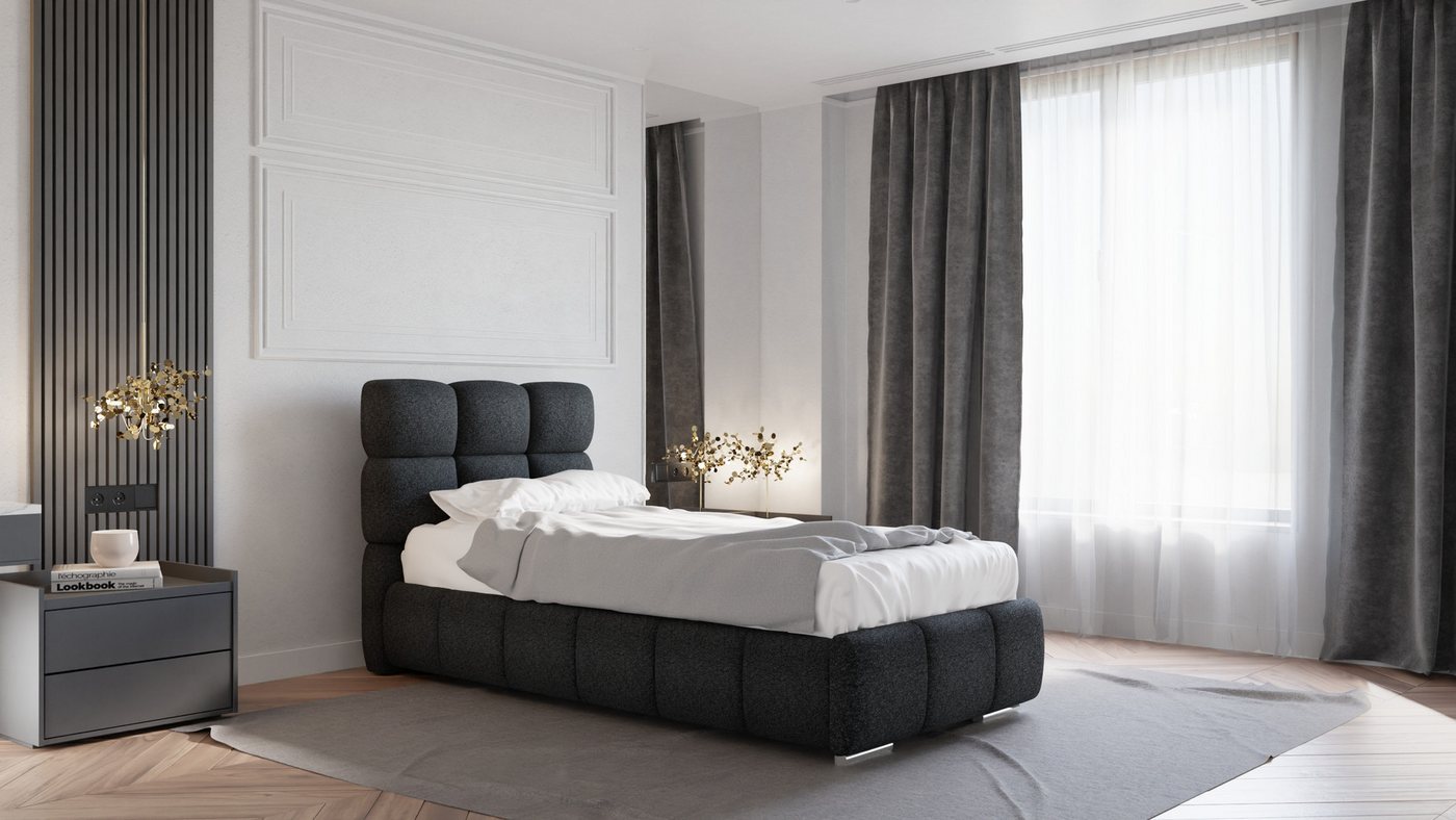 PANDA MÖBEL GmbH Polsterbett BLISS Luxus-Bett mit Lattenrost Wahl Bonell,Taschen und Kokosmatratze, Ein Luxusbett in jeder Größe 120x200cm 100x200 cm 90x200cm von PANDA MÖBEL GmbH