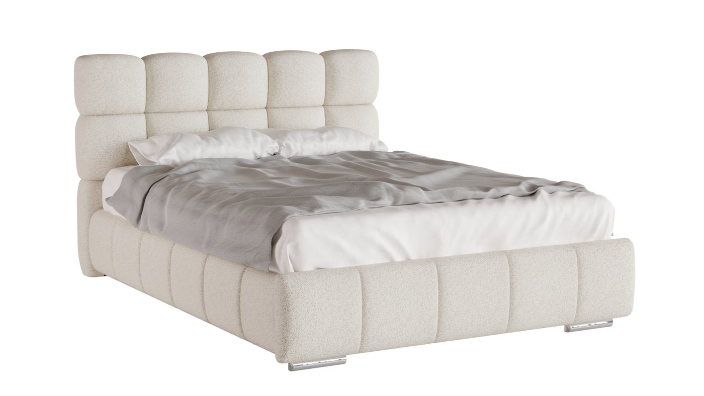 PANDA MÖBEL GmbH Polsterbett BLISS Luxus-Bett mit Lattenrost Wahl federkernmatraze, kokosmatratze, (Stabile Rahmenkonstruktion Metallrahmen), Ein Luxusbett in jeder Größe 140x200cm 160x200 cm 180x200cm von PANDA MÖBEL GmbH