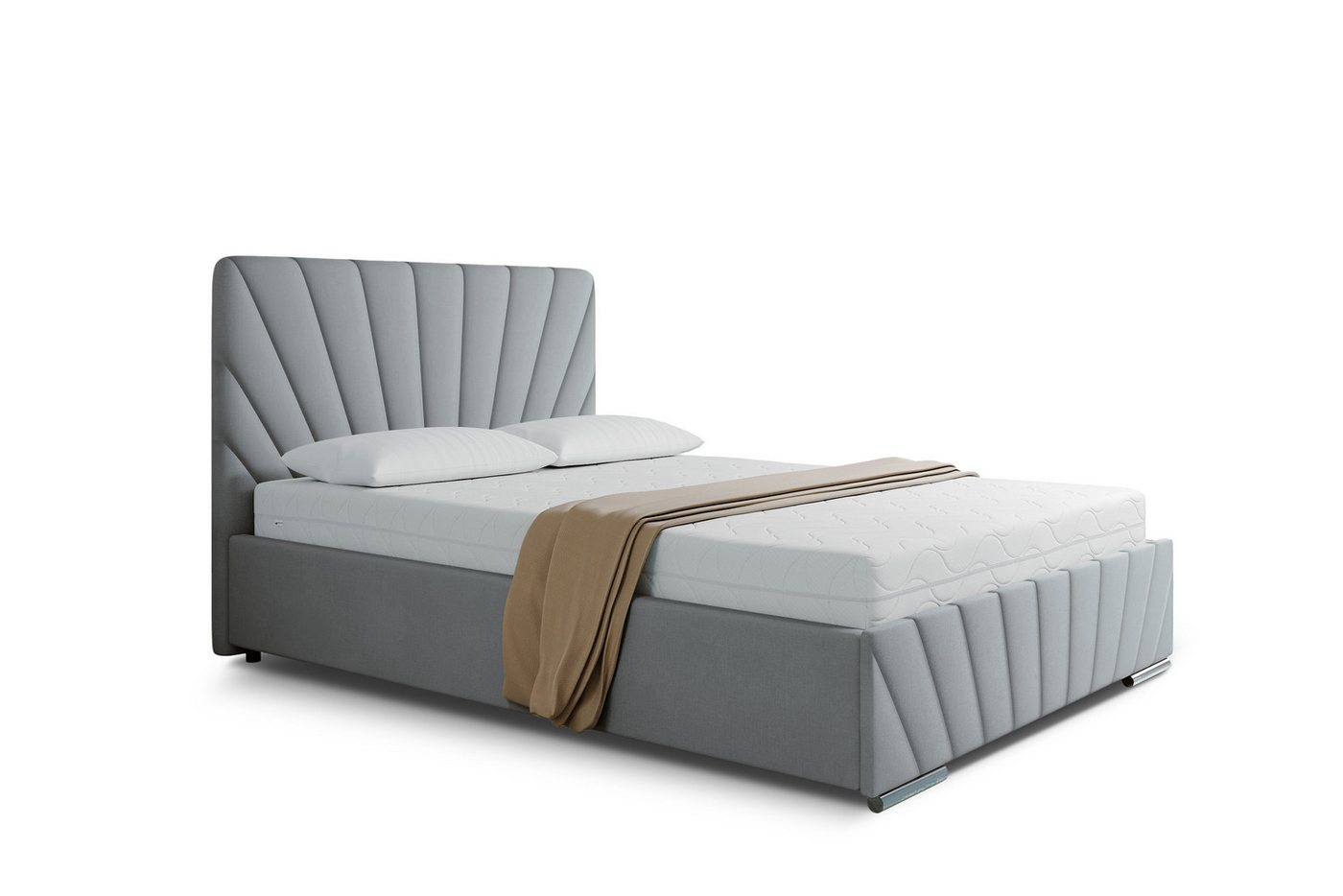 PANDA MÖBEL GmbH Polsterbett RAY Doppelbett mit Stauraum aus Kiefernholz 140x200 160x200 180x200 von PANDA MÖBEL GmbH