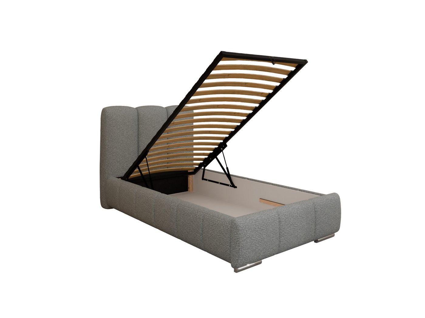 PANDA MÖBEL GmbH Polsterbett ZAIRA Elegantes Polsterbett für modernen Wohnstil (Polsterbett mit Kopfteil und wählbarem Matratzen Härtegrad), 90x200cm 100x200cm 120x200cm von PANDA MÖBEL GmbH