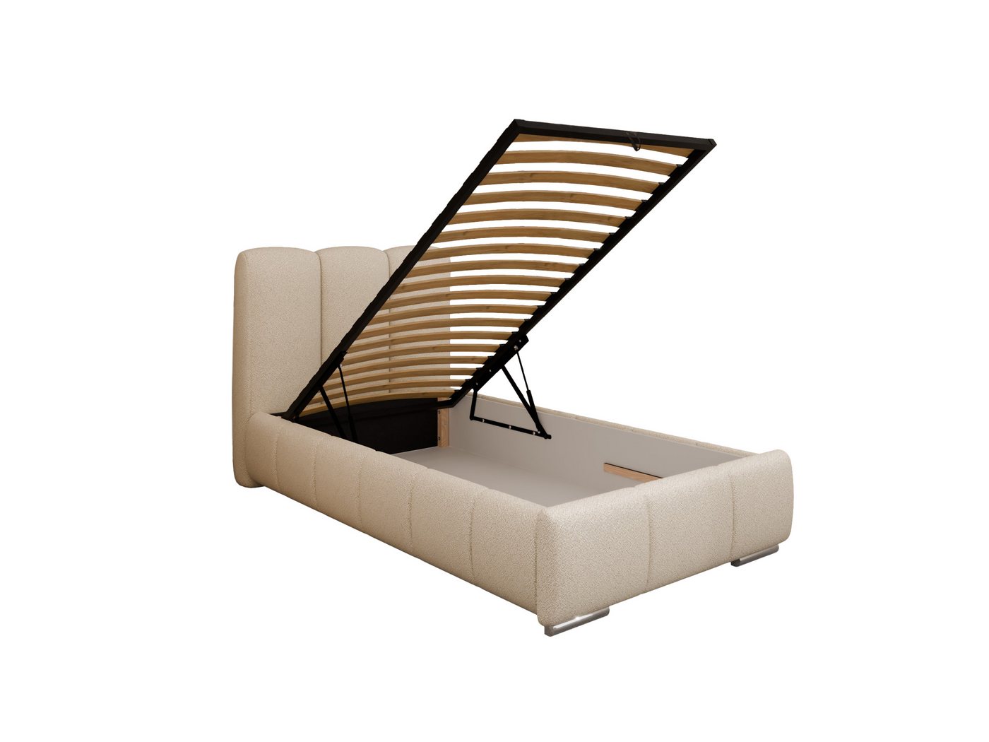 PANDA MÖBEL GmbH Polsterbett ZAIRA Elegantes Polsterbett für modernen Wohnstil (Polsterbett mit Kopfteil und wählbarem Matratzen Härtegrad), 90x200cm 100x200cm 120x200cm von PANDA MÖBEL GmbH
