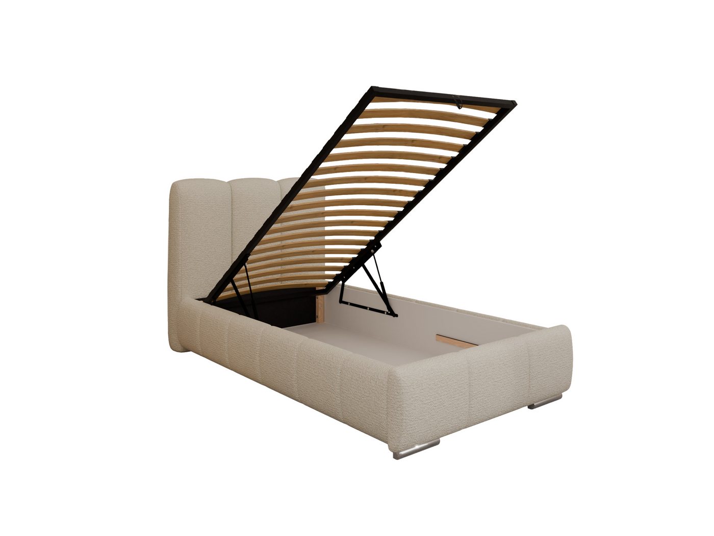 PANDA MÖBEL GmbH Polsterbett ZAIRA Elegantes Polsterbett für modernen Wohnstil (Polsterbett mit Kopfteil und wählbarem Matratzen Härtegrad), 90x200cm 100x200cm 120x200cm von PANDA MÖBEL GmbH