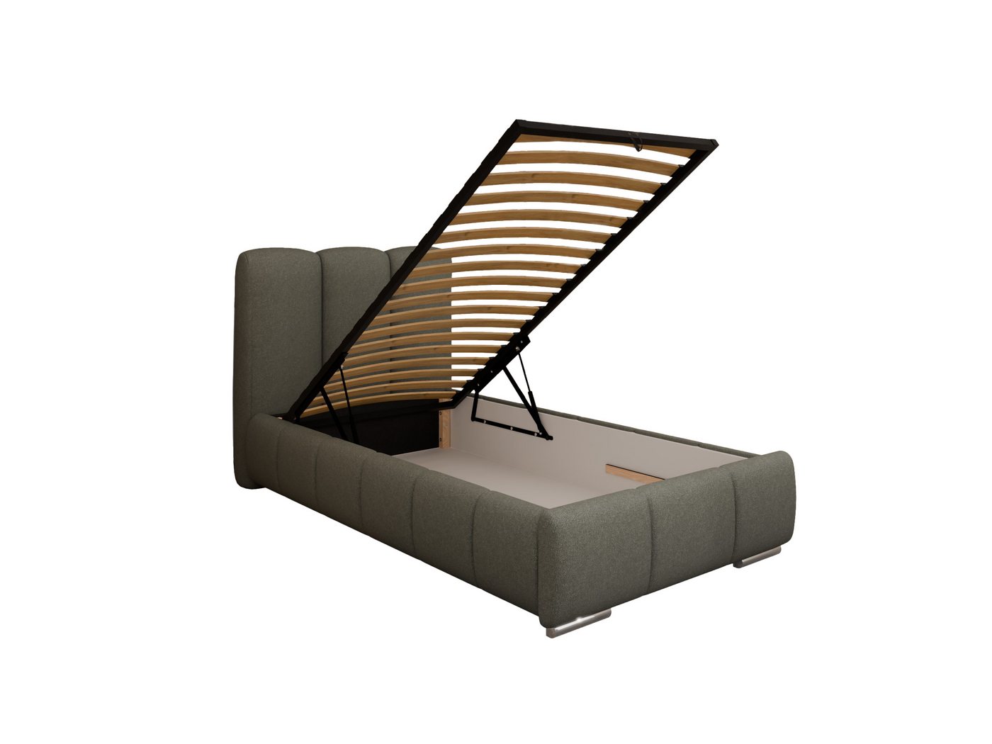 PANDA MÖBEL GmbH Polsterbett ZAIRA Elegantes Polsterbett für modernen Wohnstil (Polsterbett mit Kopfteil und wählbarem Matratzen Härtegrad), 90x200cm 100x200cm 120x200cm von PANDA MÖBEL GmbH