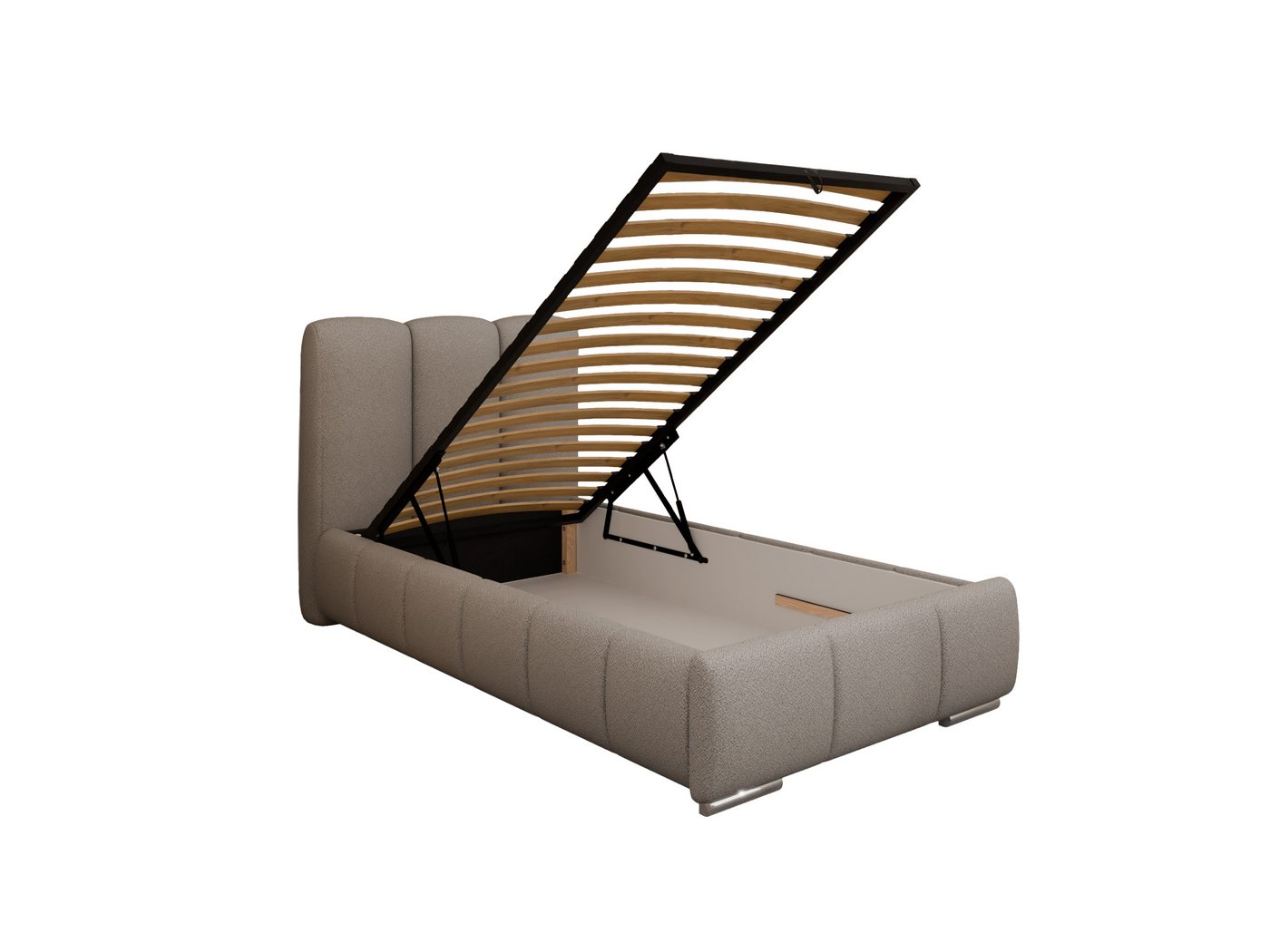 PANDA MÖBEL GmbH Polsterbett ZAIRA Elegantes Polsterbett für modernen Wohnstil (Polsterbett mit Kopfteil und wählbarem Matratzen Härtegrad), 90x200cm 100x200cm 120x200cm von PANDA MÖBEL GmbH