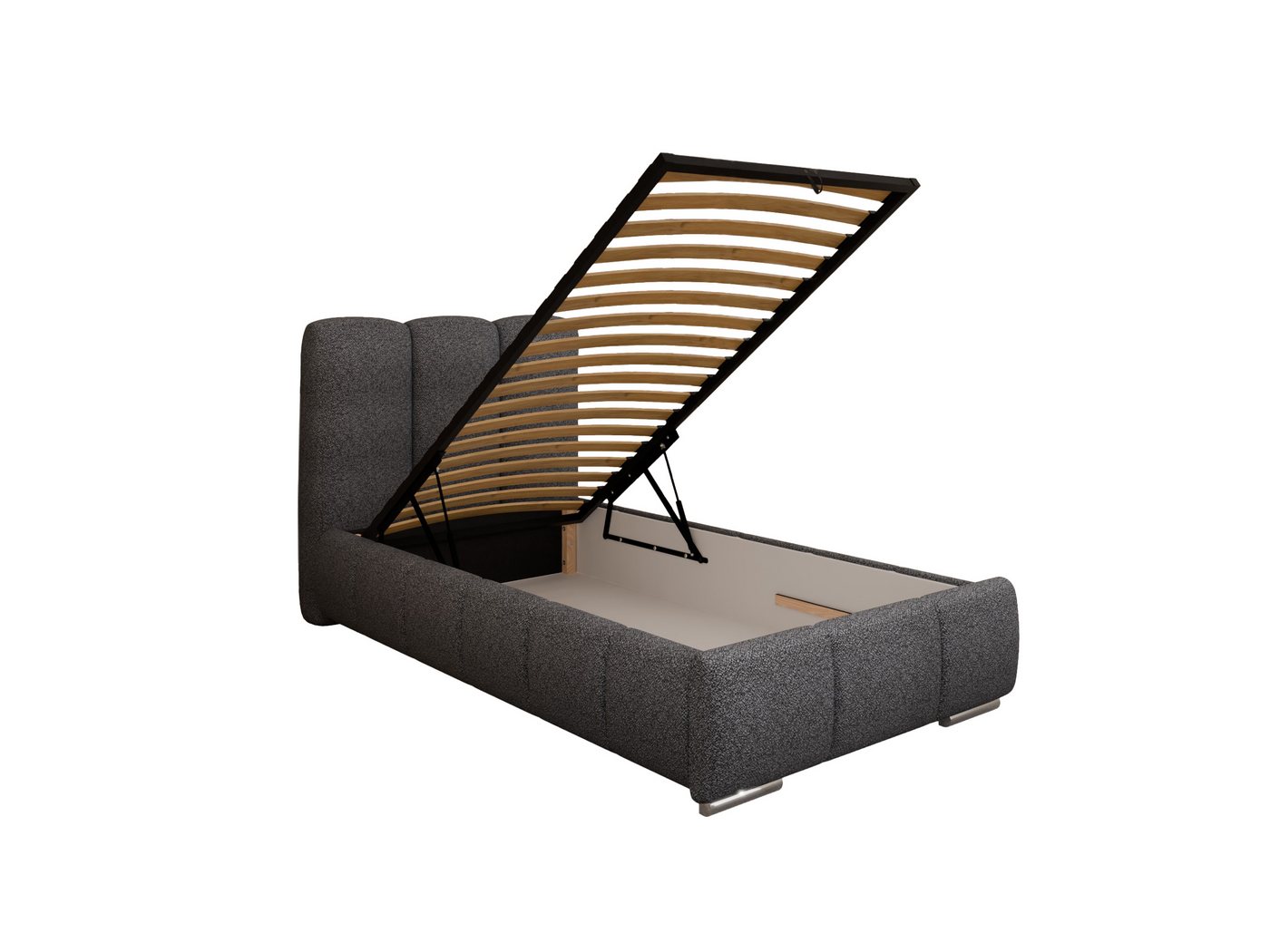 PANDA MÖBEL GmbH Polsterbett ZAIRA Elegantes Polsterbett für modernen Wohnstil (Polsterbett mit Kopfteil und wählbarem Matratzen Härtegrad), 90x200cm 100x200cm 120x200cm von PANDA MÖBEL GmbH