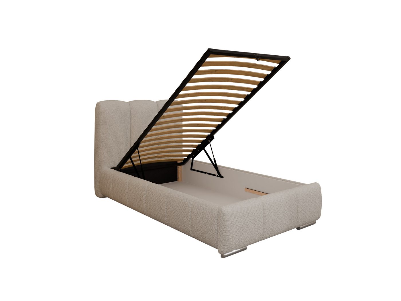 PANDA MÖBEL GmbH Polsterbett ZAIRA Elegantes Polsterbett für modernen Wohnstil (Polsterbett mit Kopfteil und wählbarem Matratzen Härtegrad), 90x200cm 100x200cm 120x200cm von PANDA MÖBEL GmbH